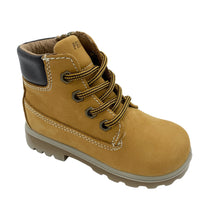 Load image into Gallery viewer, Tan boot with brown laces on a white background