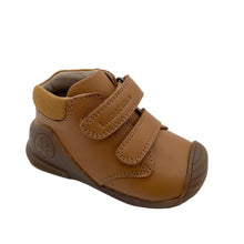 Load image into Gallery viewer, Brown children's shoe with velcro straps on a white background