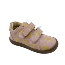 Load image into Gallery viewer, Pink children's shoe with gold star pattern on a white background