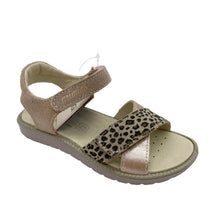 Load image into Gallery viewer, Beige sandal with leopard print straps on a white background