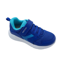 Load image into Gallery viewer, Blue children's sneaker with a visible brand logo on a white background