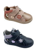 Load image into Gallery viewer, Pair of children's shoes with floral designs on a white background