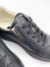 Load image into Gallery viewer, Primigi Volee Leather Trainer 2 Stripe Black 8933055