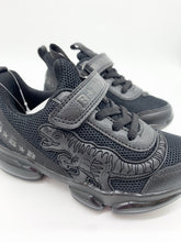 Load image into Gallery viewer, Bull Boys Dinosaur Lights Trainer Black DNAL2132-NE01-B00