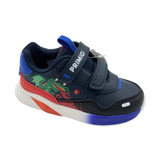 Load image into Gallery viewer, Children's sneaker with dinosaur design on a white background