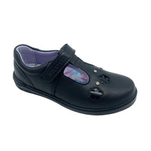 Load image into Gallery viewer, Black shoe with a heart design on a white background