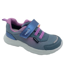 Load image into Gallery viewer, Blue and purple children's shoe on a white background