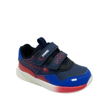 Load image into Gallery viewer, Primigi Spider Lights Trainer Navy/Royal red black white boy shoe Dublin