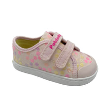 Load image into Gallery viewer, Children's sneaker with floral pattern on a white background