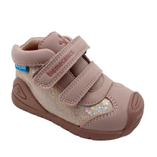 Load image into Gallery viewer, Children's pink sneaker with glittery sole on a white background