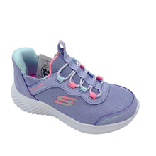 Load image into Gallery viewer, Purple sneaker with pink accents on a white background