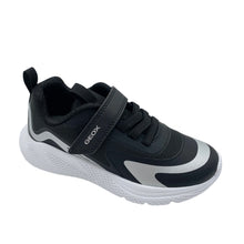 Load image into Gallery viewer, Black and gray sneaker with Geox branding on a white background