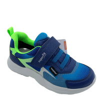 Load image into Gallery viewer, Blue and green children's shoe with Superfit logo on a white background