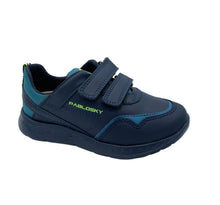 Load image into Gallery viewer, Pablosky navy turquoise trainer runner shoe boy double Velcro Dublin