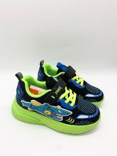Load image into Gallery viewer, Primigi Infinity Light Shark Trainer Black/Green 1468611