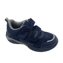 Load image into Gallery viewer, Navy blue children's shoe with gray sole on a white background