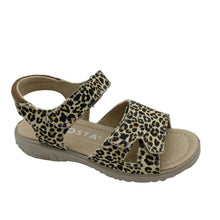 Load image into Gallery viewer, Sandal with leopard print straps on a white background