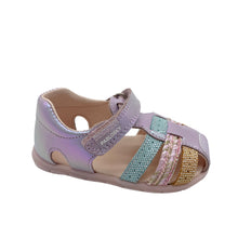 Load image into Gallery viewer, Children's sandal with pastel colors on a white background