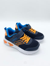 Load image into Gallery viewer, Geox Assister Lights Trainer Navy/Orange J4DZC014CEC0820
