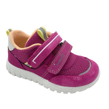 Load image into Gallery viewer, Purple children's shoe with velcro straps on a white background