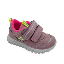 Load image into Gallery viewer, Purple children's shoe with pink accents on a white background