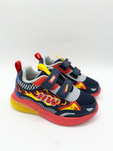 Load image into Gallery viewer, Primigi Hot Wheels Lights Trainer Navy/Rosso Red 1490611