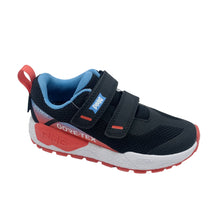 Load image into Gallery viewer, Black and red children's shoe with GORE-TEX label on a white background