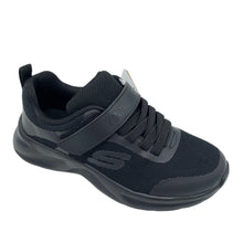 Load image into Gallery viewer, Black athletic shoe with velcro straps on a white background