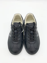 Load image into Gallery viewer, Primigi Volee Leather Trainer 2 Stripe Black 8933055