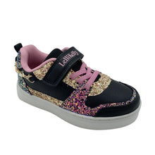 Load image into Gallery viewer, Children's sneaker with glittery multicolor sole on a white background