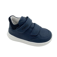 Load image into Gallery viewer, A navy blue Primigi Baby Float Cloud Shoe with double velcro fastening and a flexible sole.