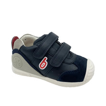 Load image into Gallery viewer, Navy blue children's shoe with a red number 6 on a white background