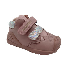 Load image into Gallery viewer, Pink children's shoe with decorative straps on a white background