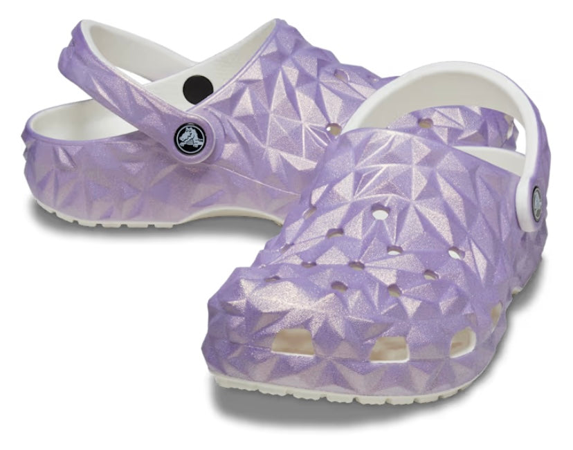 Crocs Classic Iridescent Geometric Clog White Lil Stompers IE
