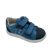 Load image into Gallery viewer, A blue pair of Ricosta Nippy Adriatic Reef children's sneakers with double velcro closure.