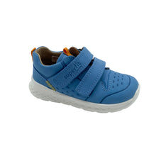 Load image into Gallery viewer, A pair of Superfit Breeze shoes in blue and orange color, designed for children with a double velcro fastening.