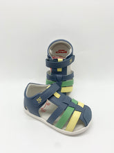 Load image into Gallery viewer, Garvalin Closed Toe Sandal Indigo/Green/Yellow 252332-A631