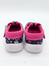 Load image into Gallery viewer, Startrite Wriggles Canvas T-Bar Navy/Pink Hearts