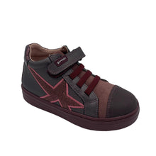 Load image into Gallery viewer, Brown and gray sneaker with star design on a light gray background