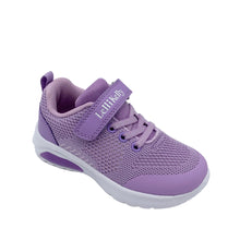 Load image into Gallery viewer, A purple Lelli Kelly Cristal Trainer with a single velcro fastening and elastic lace, featuring breathable upper and padding around ankle area, and a lightweight flexible sole.