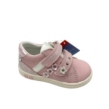 Load image into Gallery viewer, Pink children's shoe with decorative elements on a white background
