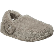 Load image into Gallery viewer, Beige slipper with fuzzy texture on a white background
