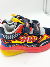Load image into Gallery viewer, Primigi Hot Wheels Lights Trainer Navy/Rosso Red 1490611

