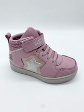 Load image into Gallery viewer, Lelli Kelly Water Resistant Star Hi-Top Rosa/Silver LKAA5224A00
