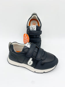 Biomecanics B Logo Leather Trainer Navy/Azul Marino 231006-A089