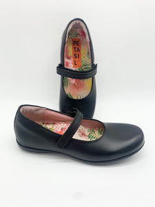 Petasil Evie 2 Mary Jane Black Leather D
