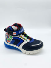 Load image into Gallery viewer, Geox Ciberon Lights Mario Hi-Top Navy/Royal boy Dublin 
