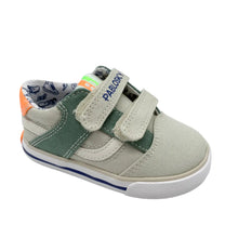 Load image into Gallery viewer, Children's green and beige sneaker with 'Pablosky' branding on a white background
