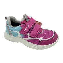 Load image into Gallery viewer, Children's shoe with pink and gray design on a white background
