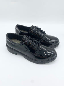 Geox Casey Lace Up Black Patent